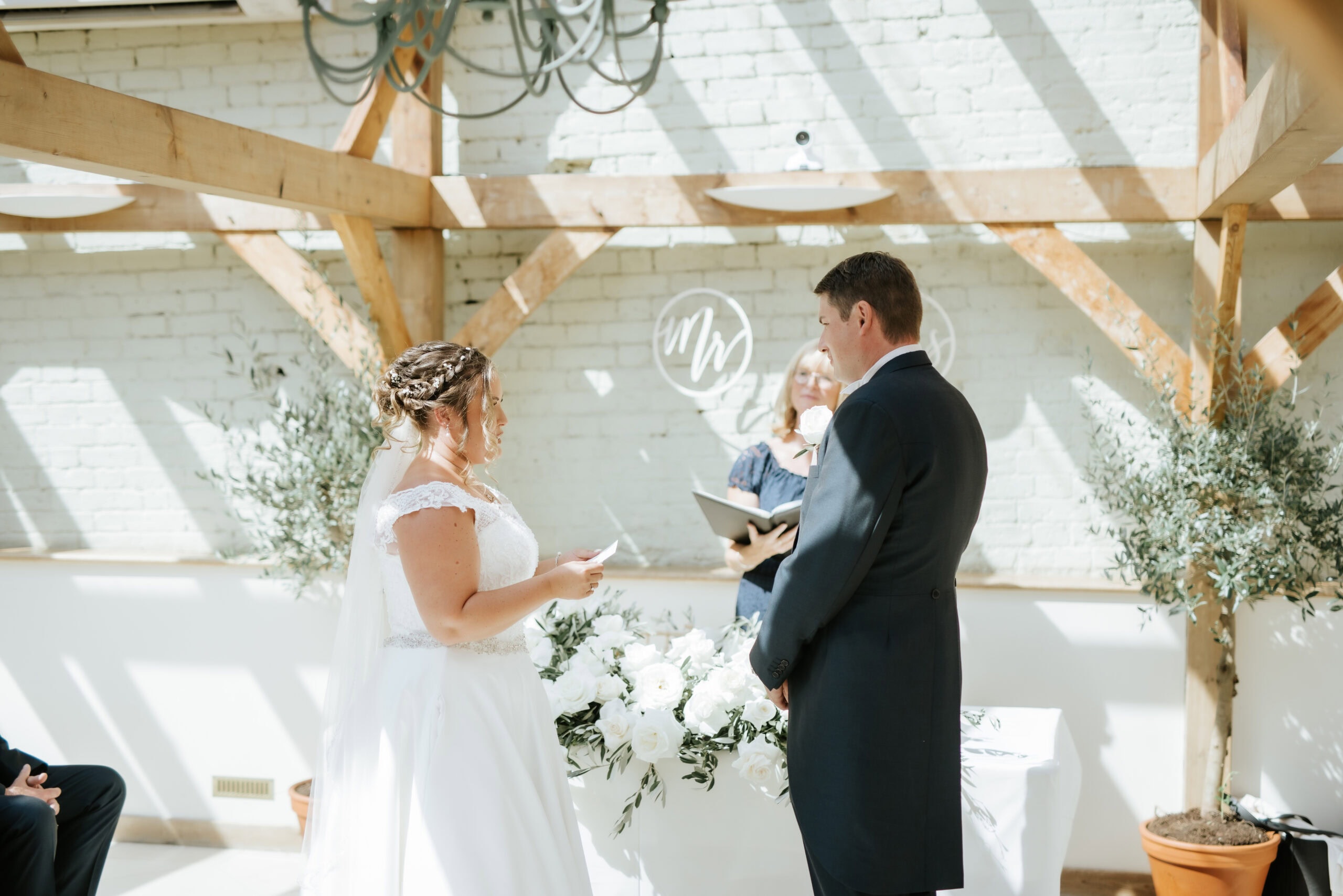Ella and Rob's wedding ceremony at Gaynes Park, Essex – 13th August 2022, photographed by Tel, Lily & White